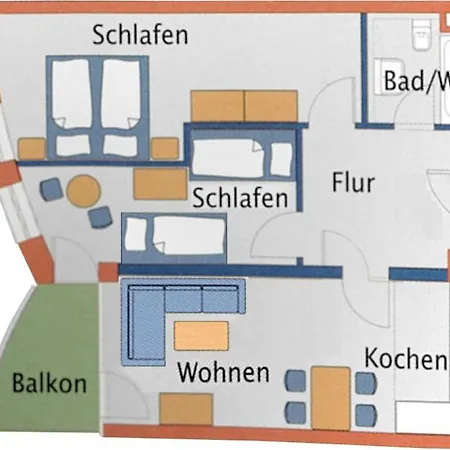 דירה Haus Nordseebrandung D1 4 *